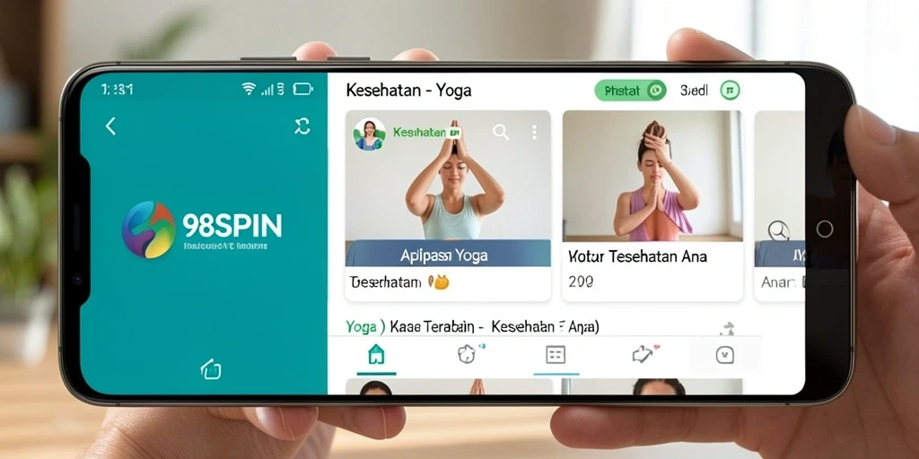 Antarmuka aplikasi 98SPIN yang intuitif untuk latihan yoga.