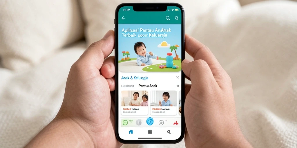 Tampilan antarmuka aplikasi HIT9 untuk memantau aktivitas anak.