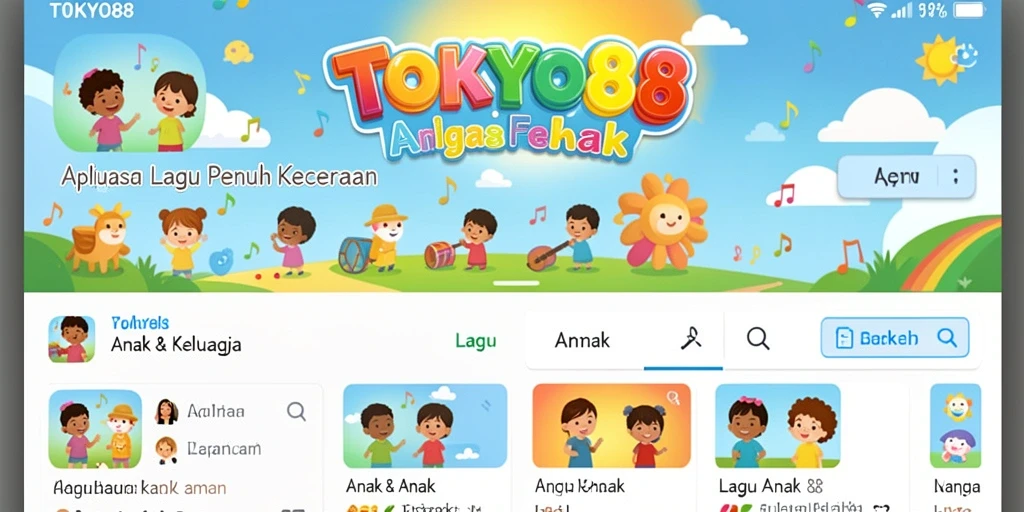Antarmuka aplikasi TOKYO88 yang menarik dan ramah anak.